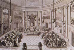 Salón de las Cortes en 1821. Fuente: Congreso de los Diputados.