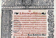 <em>Libro  de pestile[n]cia   curatiuo y preseruatiuo y de fiebres pestilenciales,  con la cura de   todos los accidentes dellas y d'las otras fiebres,...</em> Impreso, 1542. Portada.