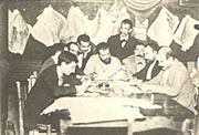 Vicente Blasco Ibáñez junto a los miembros de la redacción de <em>El Pueblo</em>.