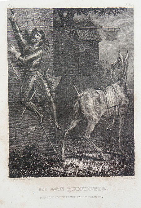 Le Don Quichotte. / Don Quichotte pendu par le poignet.