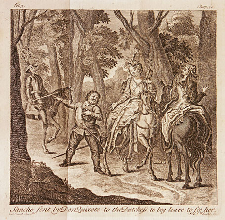 Sancho sent by Don Quixote to the the Dutchess to beg leave to see her.