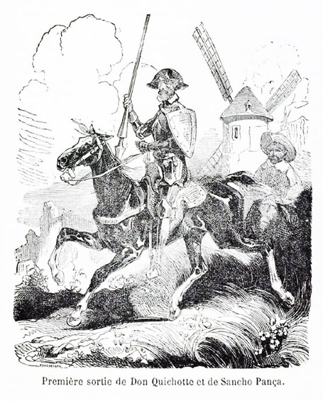 Première sortie de Don Quichotte et de Sancho Pança.