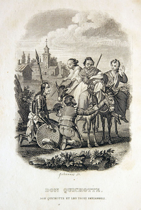 Don Quichotte et les trois paysannes.