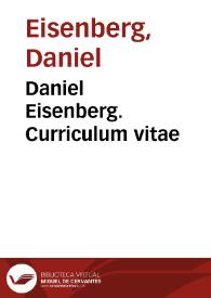 Daniel Eisenberg. Curriculum vitae