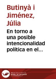 En torno a una posible intencionalidad política en el 'Tirant lo Blanc' y en la 'Història de Jacob Xalabín'