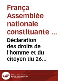 Déclaration des droits de l'homme et du citoyen du 26 août 1789