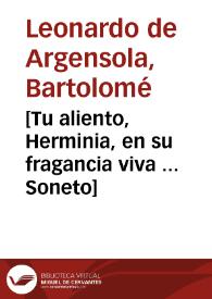 [Tu aliento, Herminia, en su fragancia viva ... Soneto]