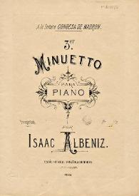 3er. minuetto : para piano