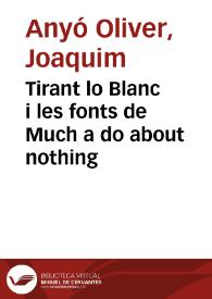 Tirant lo Blanc i les fonts de Much a do about nothing