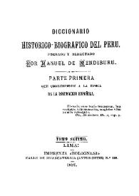 Diccionario histórico-biográfico del Perú. Tomo 7