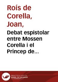 Debat espistolar entre Mossen Corella i el Príncep de Viana