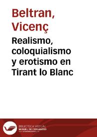 Realismo, coloquialismo y erotismo en Tirant lo Blanc