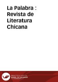 La Palabra : Revista de Literatura Chicana