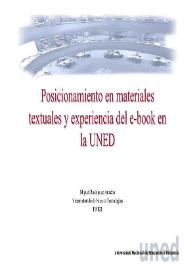 Posicionamiento en materiales textuales y experiencia del e-book en la UNED