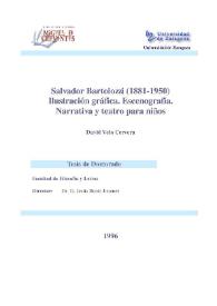 Salvador Bartolozzi (1881-1950) : Ilustración gráfica. Escenografía. Narrativa y teatro para niños
