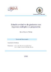 Estudio evolutivo de pacientes con ingresos múltiples en psiquiatría
