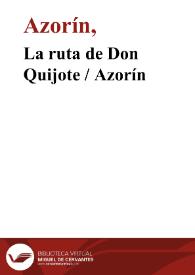 La ruta de Don Quijote