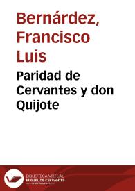 Paridad de Cervantes y don Quijote