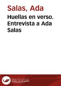 Huellas en verso. Entrevista a Ada Salas