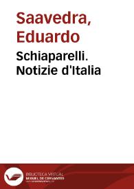 Schiaparelli. Notizie d'Italia