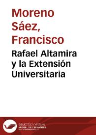 Rafael Altamira y la Extensión Universitaria