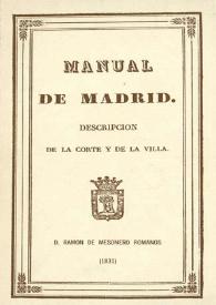 Manual de Madrid. Descripción de la Corte y de la Villa
