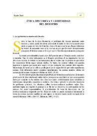 Ética discursiva y legitimidad del Derecho