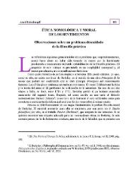 Ética nomológica y moral de los sentimientos