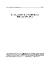La filosofía del Derecho en España (1980-1984)