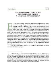 Derecho moral : vindicación del observador crítico y aporía del iusnaturalista