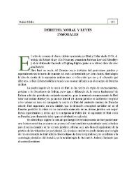 Derecho, moral y leyes inmorales