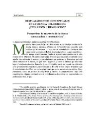 Desplazamientos conceptuales en la ciencia del Derecho: ¿Evolución o revolución?