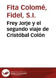 Frey Jorje y el segundo viaje de Cristóbal Colón