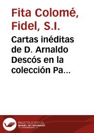 Cartas inéditas de D. Arnaldo Descós en la colección Pascual