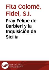 Fray Felipe de Barbieri y la Inquisición de Sicilia