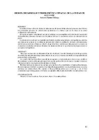 Origen, desarrollo y problemática espacial de la ciudad de Alicante