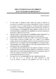 Diez consejos para escribir un buen trabajo de dogmática