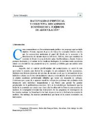 Racionalidad individual y colectiva : mecanismos económicos y jurídicos de articulación