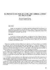 El proyecto de poblar la isla de Cabrera a fines del siglo XVIII
