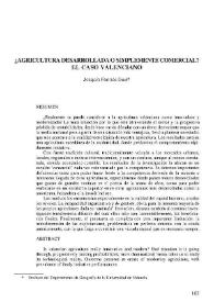 ¿Agricultura desarrollada o simplemente comercial? El caso valenciano