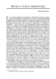 Réplica a Ángel Hernández