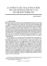 La estructura de justificación de los sistemas éticos y las decisiones públicas