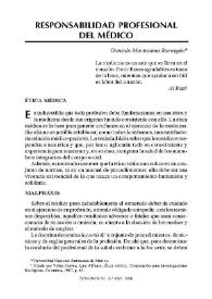 La responsabilidad profesional del médico