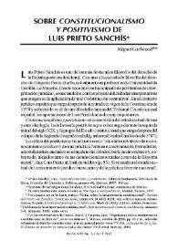 Sobre Constitucionalismo y positivismo de Luis Prieto Sanchís