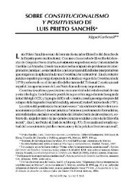 Sobre Constitucionalismo y positivismo de Luis Prieto Sanchís