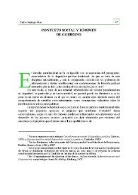 Contexto social y régimen de gobierno