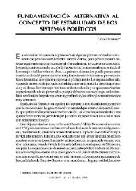 Fundamentación alternativa al concepto de estabilidad de los sistemas políticos