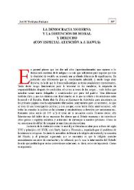 La democracia moderna y la distinción de moral y derechos : (con especial atención a J. Rawls)