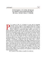 Democracia y cultura de masas : (la encrucijada ético-política de Mill, Tocqueville y Weber)