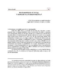 Protagonismo judicial y representatividad política